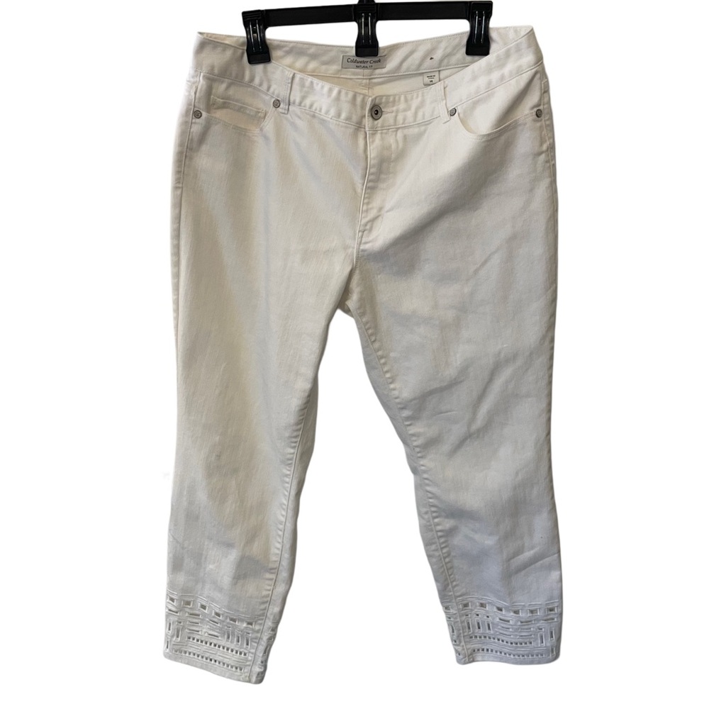 Coldwater Creek Natural Fit cropped White Jeans size 14